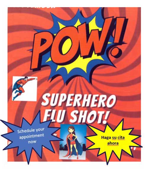 Julia Barriga Superhero Flu Shot