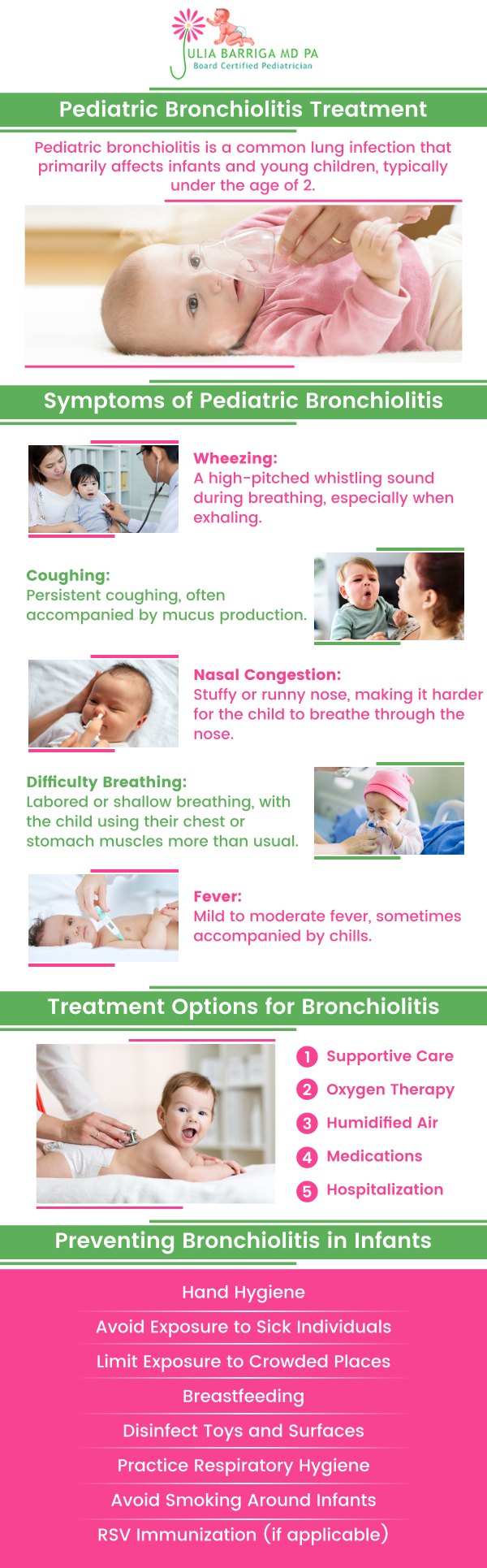 Bronchitis is an inflammatory medical condition that affects the bronchial tubes- the airways responsible for the flow of air to and from the lungs. Common symptoms of bronchitis include coughing, wheezing, and difficulty breathing. It is important to seek medical attention if symptoms persist or worsen. If you are looking for a bronchitis specialist, talk to our professional team of pediatric bronchitis specialists at Julia Barriga M.D.P.A in Tampa, FL today! For more information, contact us or simply book an appointment. We are conveniently located at 5001 East Busch Blvd Tampa, FL 33617.