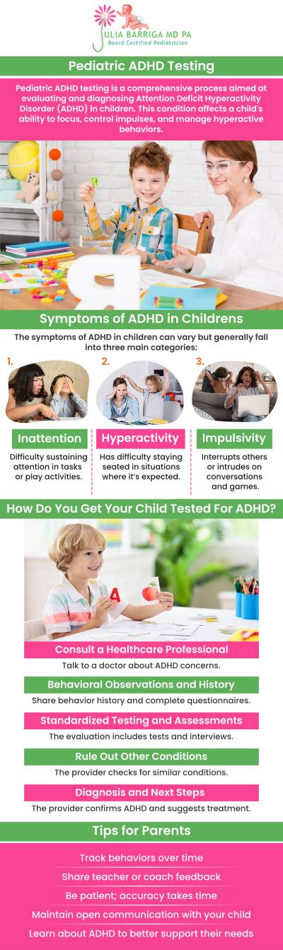 Julia Barriga, M.D. P.A. pediatric clinic provides pediatricians and a professional medical staff that specializes in ADD/ADHD management for children. For more information, please contact us or request an appointment online.